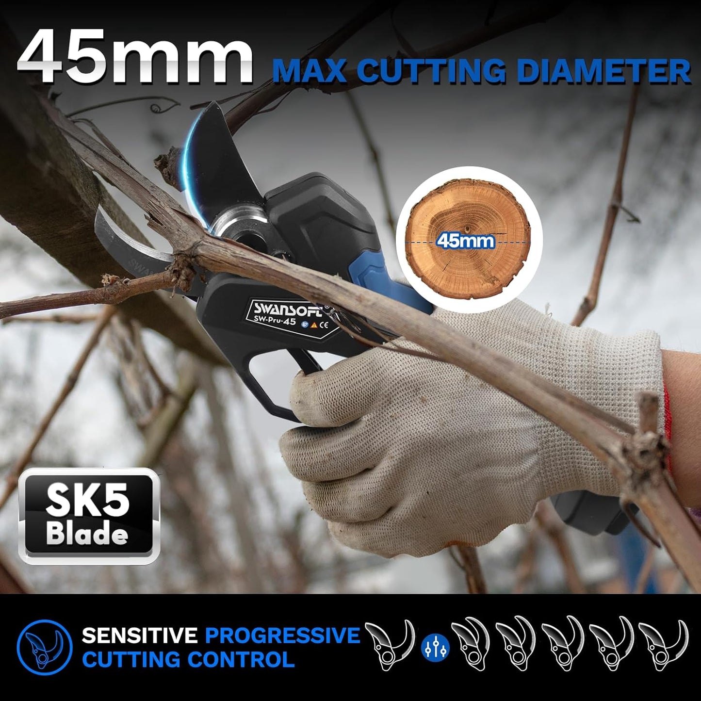 Forbici elettriche pru45 45mm Swansoft